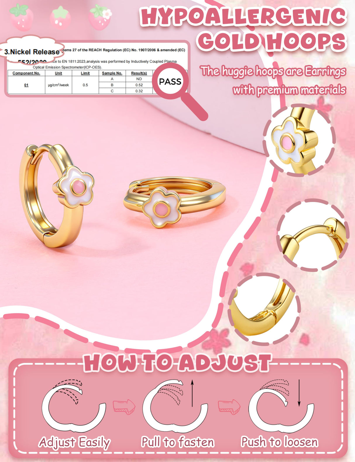 MILACOLATO 14K Gold Plated Hypoallergenic Earrings for Girls Women
