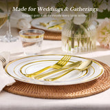 BESTVIP 600PCS Gold Dinnerware Set for 100 Guests,