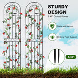 Macteyia 2 Pack 86.7" H x 19.7" W Metal Garden Trellis with Black Coating, Wire Lattice Grid Panel for Climbing Plants Outdoor Roses Vine Cucumbers Vegetables Flower Support (86.7" H, 2 Pack)