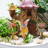 PRETMANNS Fairy Garden House Kit - Outdoor Fairy Houses for Outside with Accessories, Miniature Village Decor for Adults, Large Fairy House 7 Inch (18cm), Garden Decor Set