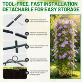 Trellis for Climbing Plants Outdoor, 60" Tall, 21" Dia, Heavy Duty Metal Garden Trellis Tower Potted Cages for Flowers Fruits Vegetable Cucumber Tomato Rose Clematis Pea Bean Raised Bed Trellises