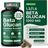 Beta Glucan Supplements 1000mg – 1,3/1,6D Beta Glucan Capsules for Immune Support – Natural Beta Glucans Fiber Supplement – 60 Veggie Capsules (60 Count, Unflavored)
