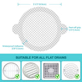 50 Pack Disposable Shower Drain Hair Catcher Mesh Stickers - Peel & Stick Drain Strainers to Prevent Clogs, Strong Waterproof Adhesive, Mess-Free Disposable Drain Covers for Shower & Bathtub