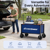 EchoSmile Collapsible Wagon Cart, Heavy Duty 400lbs Capacity, Blue