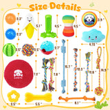 KIPRITII 25 Pack Various Dog/Puppy Toys Set for Small & Medium Dogs