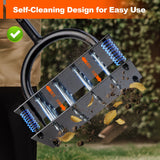 Bluesea Lawn Aerator Tool - 16 Iron Spikes with Ergonomic T-Handle, Automatic Dirt Clean for Soil Loosening & Yard Aeration, Manual Metal Grass Aerator (Orange)