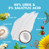 Ebanel Urea Cream 40% plus Salicylic Acid 2%, Foot Cream for Dry Cracked Heels Feet Knees Elbows Hands, Foot Dead Skin Cuticle Callus Remover Toenail Softener, Keratolytic Skin Barrier Repair