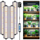 Wolezek Grow Light Strips for Indoor Plants, 420 LEDs Full Spectrum Plant Light for Indoor Growing with 6/12/16H Auto Timer, Grow Lamp Bar for Seedling Succulent, 13.8 Inches, 4 Pack