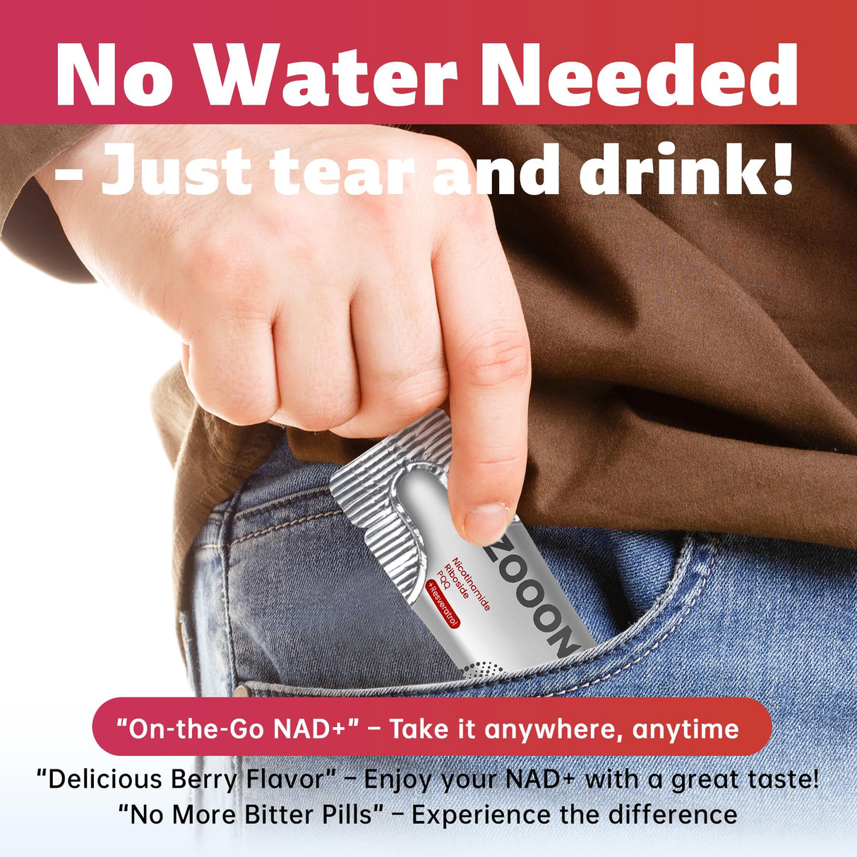 zooone- NAD+ Supplement 30pcs, Premium Nicotinamide Riboside & Resveratrol, DNA Repair & Healthy Aging， Advanced NAD Supplement for Men & Women, Boosts Cellular Energy