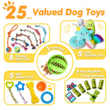 Zeaxuie 25 Pack Luxury Dog Chew Toys, Puppy Toys for Teething Small Dogs