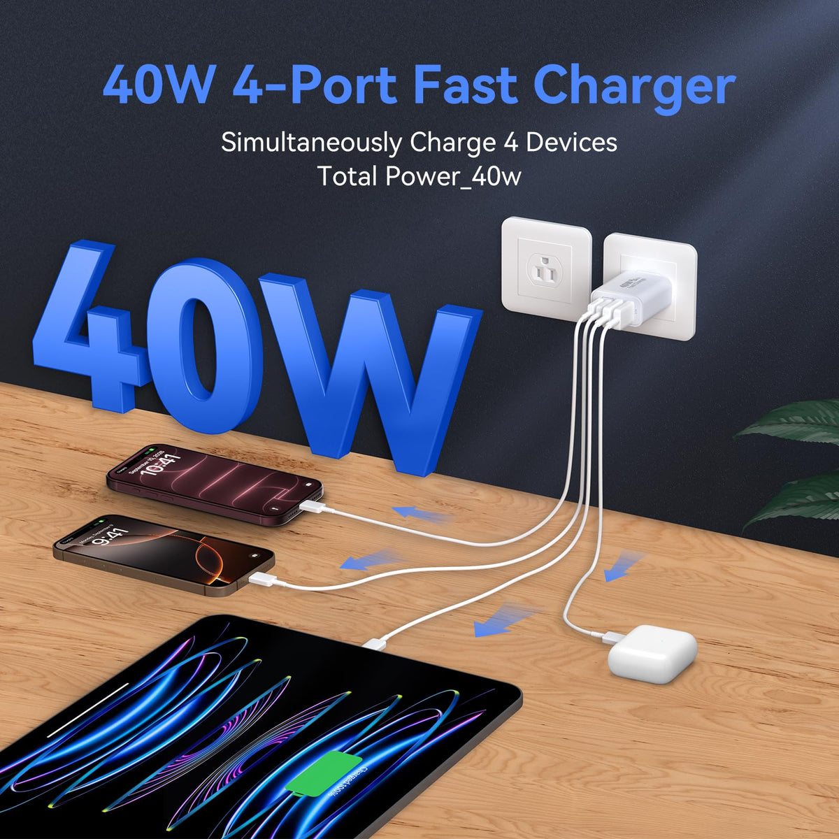 USB C Charger Block 40W USB Type C iPhone 18 Pro Charger Fast Charging Plug