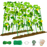 Cucumber Trellis for Raised Bed, U-Shape Garden Trellis 47.2" Tall, Heavy Duty Metal Arch Trellis for Climbing Vegetables, Rustproof Plant Support for Tomato Pea Bean (Upgraded Connector)