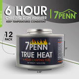 7Penn Buffet Food Warmers for Parties, 12 Pack - 6 Hour Chafing Dish Fuel Cans Catering Food Warmers Buffet Heating Food Warmer Party Canned Heat Burner with Bonus Lid Openers