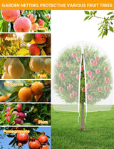 VITI Fruit Tree Netting for Cicadas - with 2Pcs 8Ftx5.3Ft Zipper&Drawstring Protection for Your Fruit Trees Garden Bird Netting Covers Blueberry Bush Tomato Bug Plant Protection Cherry Apple Tree
