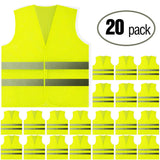 PeerBasics Safety Vests 5 Pack - Yellow Reflective High Visibility, Men Women