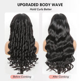 Curtain Bangs Face-Framing 9x6 Glueless Wigs Human Hair Pre Plucked Pre Cut HD Lace 200 Density Loose Body Wave Lace Front Wigs Layered Ready to Wear Wigs Glueless Human Hair for Black Women 18 inch