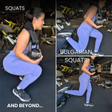 Hip Thrust Belt for Glute Workouts – Heavy Duty Booty Builder for Dumbbells, Kettlebells & Plates – Double Strap Support, Adjustable Fit for Women & Men – Double Hook & Loop, Home or Gym Use.