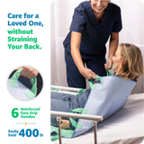 Improvia Positioning Bed Pad 34"x36" with 6 Reinforced Handles, Quick-Drying, Washable, Waterproof, Reusable, Mattress Protection, For Lifting, Turning, Transfering, Elderly and Incontinence patients.