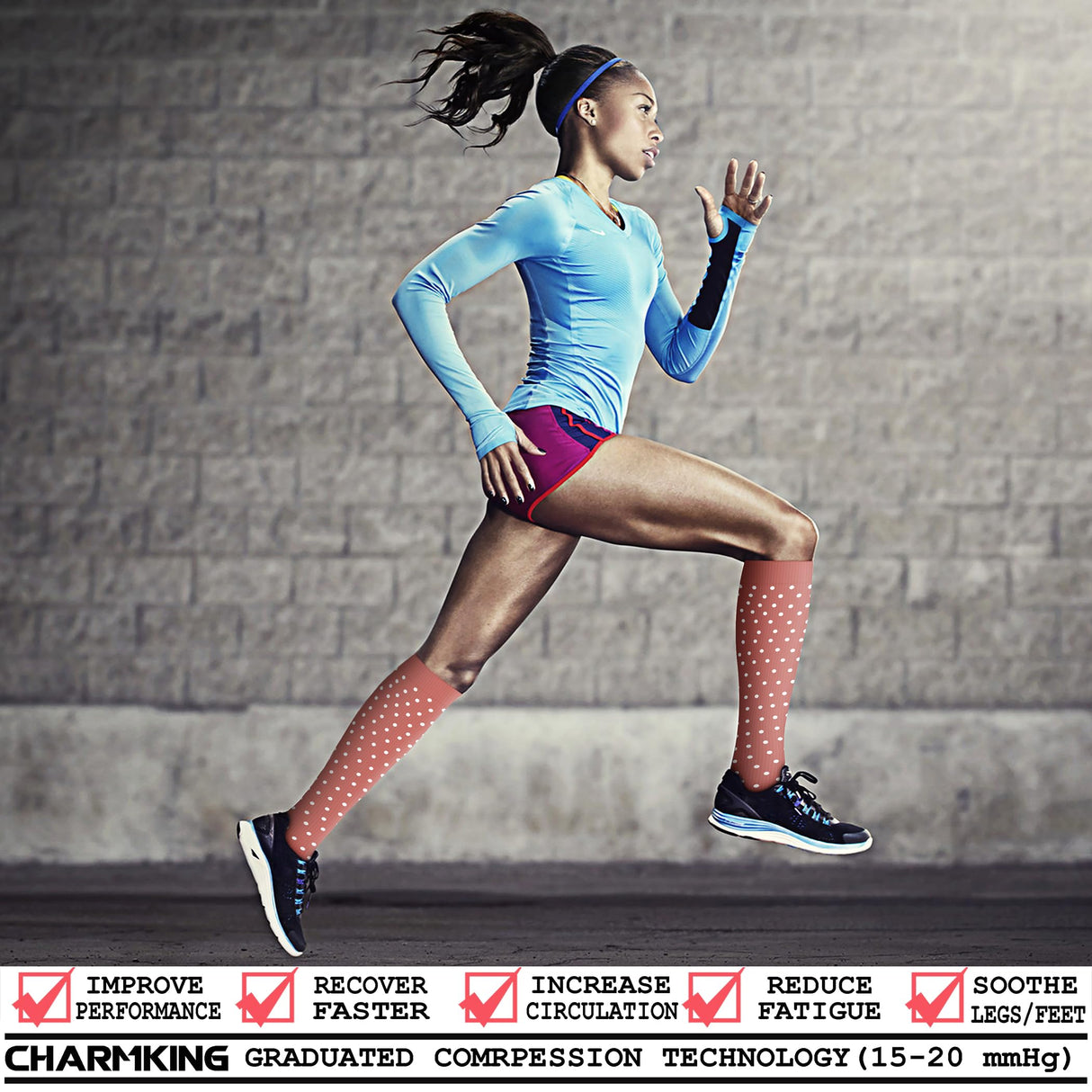 CHARMKING Compression Socks for Women & Men Circulation 8 Pairs 15-20 mmHg is BEST Graduated for Nurses, Support, Athletics, Cycling, Running, Flight Travel, Pregnancy Boost Performance(Multi 46,L/XL)