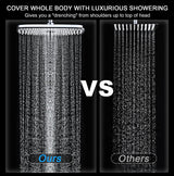 BOZYBO Rain Shower Head with Handheld: High Pressure Shower Heads with Handheld Spray Combo, 12" Rainfall Shower Head and 9 Sprays Hand Showerheads with Magnetic Docking and Power Jets, Chrome