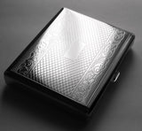 Retro Cigarette Case Victorian Style Metal Holder for Regular, King and 100's Size Credit Card Holder Pocket RFID Protective Security Wallet (Lin-L100)