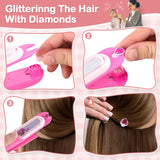 Yoloflix Hair Gem Stamper Kit,Bling Hair Jewels for Girls, Hair Styling Tool with Reusable Shining Diamonds, Christmas Birthday Arts & Crafts Gift for 5-12 Year Old Girl