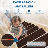 Stair Treads for Wooden Steps, 15 Pack 9" X 30" Non Slip Carpet Stair Treads Indoor with Reusable Adhesive for Kids Elders and Dogs, Surface Polyester TPR Backing Stair Runner Rugs, Brown