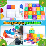 Soyee Magnetic Tiles Toddler Toys Games Sensory Toys for Toddlers 3-4 Magnetic Blocks for Kids Age 3-5 4-8 Outdoor Toddler Activities Preschool Building Learning Toys