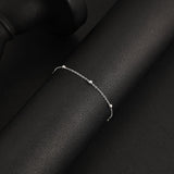 Carffordo 925 Sterling Silver Bracelets for Women, 3mm Bead Link Bracelet