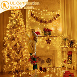 Ollny Christmas Lights Outdoor 400LED 131FT, Warm White Fairy Lights with Remote 3 Timer, Plug in 8 Modes String Lights for Bedroom Indoor Outside House Party Xmas Decorations