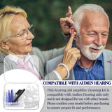 Wovnet Hearing Amplifier Cleaning Tools, Compatible with Audien Hearing Aid Kit Includes 6 Sizes Silicone Dome, Cleaning Brush with Screwdriver Wax Guards Filter and Carrying Case(11 Pcs)