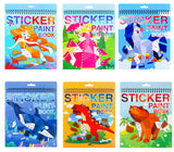 TPQKA Crafts for Kids Ages 4-8 Sticker Paint Books 6 Pack Number Sticker Books for Kids Girls Boys Halloween Christmas Party Favor, Road Plane Travel Activity Books