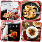 Jingmore 12 Pcs Christmas Pot Holders with Pocket Xmas Retro Pot Holders for Kitchen Winter Hot Pads Oven Mitts Cookie Bag Cute Heat Resistant Farmhouse Oven Gloves Baking Cooking