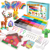 Meland Fuse Beads Kit - 11,000 pcs 36 Color Beads for Craft for Girls Age 5-12 Year Old,5MM Melty Beads Set Including 5 Pegboards, Ironing Paper & Chain Accessories Iron Beads Christmas Birthday Gift