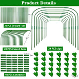 10 Sets 41.3"x32" Greenhouse Hoops Grow Tunnel for Raised Beds,Durable Rust-Free Removable Row Cover Hoops for Garden Netting DIY Kits with 30 Clips,Garden Hoops for Outdoor Vegetables Climbing Plant
