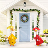 Yeyeplum 2 Set Porch Goose Outfit Raincoat and Umbrella Summer Lawn Porch Goose Cloth Costume Raincoat Outfits for Summer Outdoor Patio Yard Lawn Decoration(Red and Yellow,23 Inches,Classic Style)