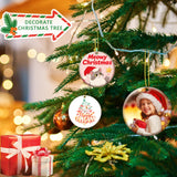 50 PCS Ceramic Sublimation Ornament Blanks Bulk 3 Inch White Round Crafts DIY Personalized Printed Home Porcelain Paintable Christmas Decorations