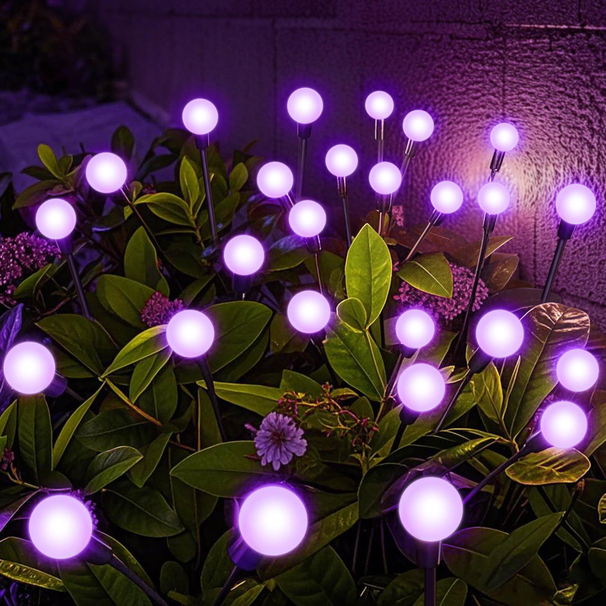 NBQQ Solar Garden Lights Outdoor, Waterproof Solar Powered Lights for Yard Pathway Patio, Swaying Lawn Decor as Gardening Gifts for Women Holiday (Purple, 2 Pack)
