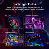 Gonhom 2 Pack Par38 Black Light Bulbs Outdoor,20W Black Flood Light Replace to 200W,1000LM E26 Base Blacklight Bulbs Outdoor for Halloween Light Bulbs,Christmas Party Decor,Home Lighting