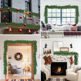 TOWPONICS 12FT（2 * 6FT） Christmas Norfolk Pine Garland, Real Touch Faux Green Garlands, Winter Artificial Greenery Garland for Mantle, Stairs, Table, Fireplace, Indoor & Outdoor Xmas Decorations