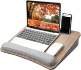HUANUO Laptop Lap Desk with Cushion, Fit up to 15.6" Laptops, Woodgrain