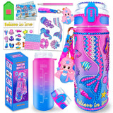 EDsportshouse Decorate Your Own Water Bottle Kits for Girls Age 4-6-8-10,Mermaid Painting Crafts,Fun Arts and Crafts Gifts Toys for Girls Birthday Christmas(Mermaid)