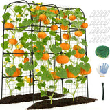 whiffee 7.3FT Cucumber Trellis for Raised Bed, Garden Arch Trellis with Net