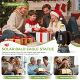 Jesokiibo 250th Anniversary USA Bald Eagle Statue with Solar Light, USA 250th Anniversary Merchandise Garden Decor Sculptures Statues Outdoor, Yard & Lawn Figurine,Bald Eagle Gift for Men