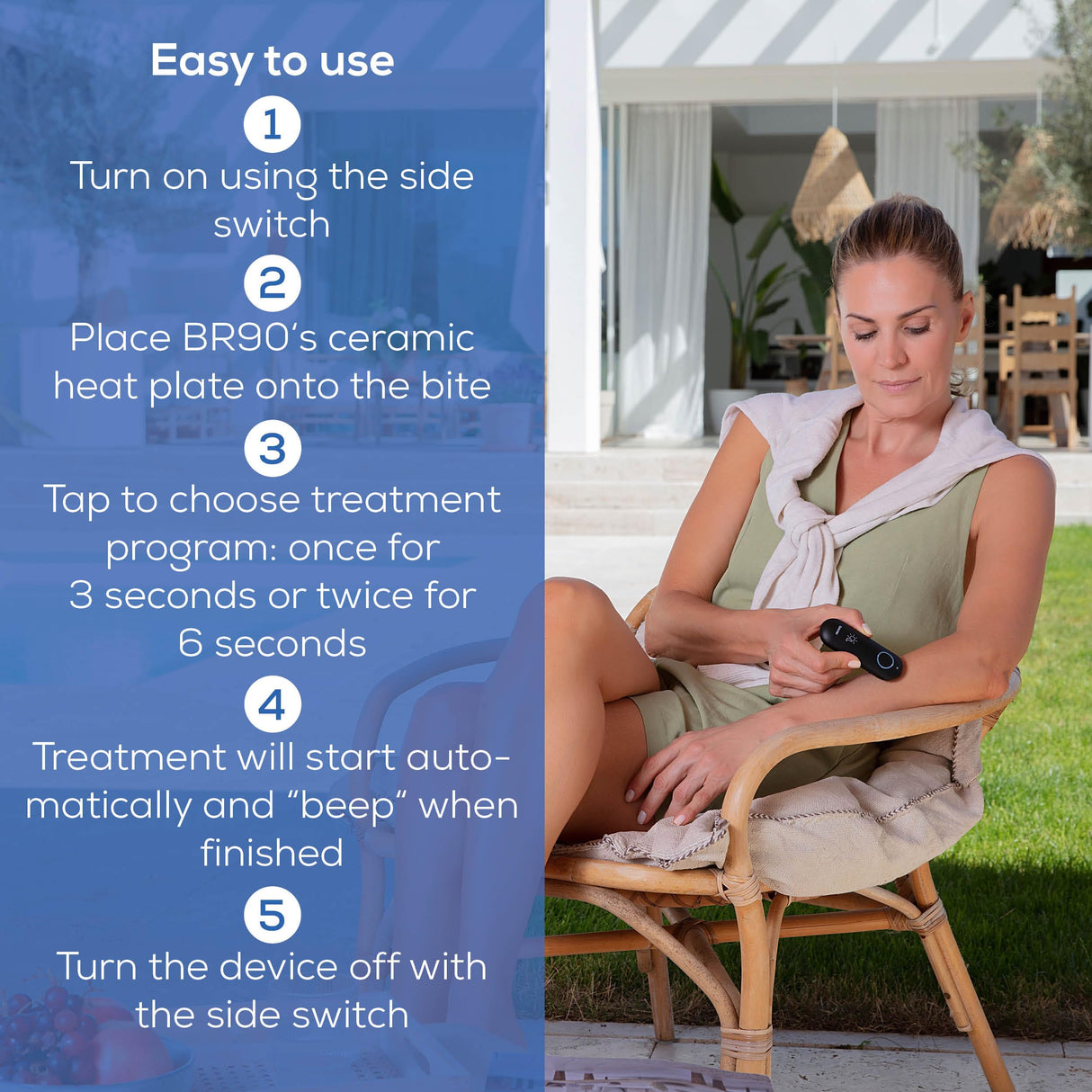 Beurer BR90 Insect Sting and Bite Relief with Light, Chemical-Free Bug Bite Healer for Day and Night, Electronic Heat Device for After Mosquito Bites to Ease Itching and Swelling