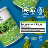 ORGANIC INDIA Moringa Powder - Moringa Oleifera Leaf Herbal Supplement, Green Superfood, Nutrient Dense, Pure Plant Protein, Vitamin A, E, K, Iron, Calcium, Fiber, Vegan, USDA Certified Organic - 8 oz