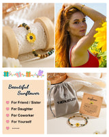 Tarsus Sunflower Gifts for Women, Inspirational Bracelet for Women Sunflower Bracelets Jewelry Gifts for Teen Teenage Birthday Christmas Stocking Stuffers