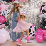 Motasha Girls Cowgirl Boots Glitter Toddler Girls Boots Pink Cowboy Boot for Girl Size 11 Little Big Kids Boot Western Riding Shoes Party Birthday (M7101 S R Pink 11)