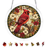 UNIQGIFTS Acrylic Puzzle Suncatcher, Northern Cardinal Sun Catchers Puzzle for Window Hanging, DIY Craft Puzzles for Adults, Ideal Gift for Women, Men, Wife, Mom, Home & Garden Decor, 7.4 in