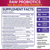 Wholesome Wellness Dr. Formulated Raw Probiotics for Women 100 Billion CFUs Capsules with Prebiotics, Digestive Enzymes, Approved for Adults, Shelf Stable Supplement
